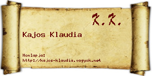 Kajos Klaudia névjegykártya